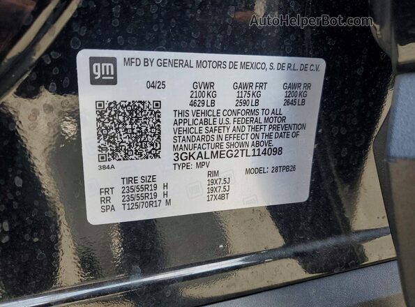 3GKALMEG2TL114098 2026 GMC TERRAIN Black Engine compartment view