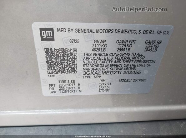 3GKALMEG2TL202455 2026 GMC TERRAIN Коричневый Вид подкапотного пространства
