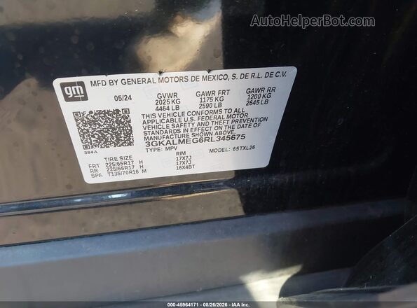 3GKALMEG6RL345675 2024 GMC TERRAIN Black Widok komory silnika