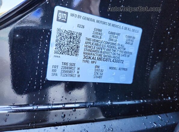 3GKALMEG8TL430072 2026 GMC TERRAIN Black Панорамний вид салону 360°