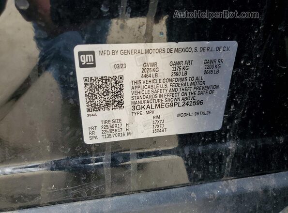 3GKALMEG9PL241596 2023 GMC TERRAIN Black ძრავის განყოფილების ხედი