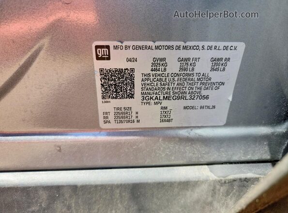 3GKALMEG9RL327056 2024 GMC TERRAIN Серый Вид подкапотного пространства
