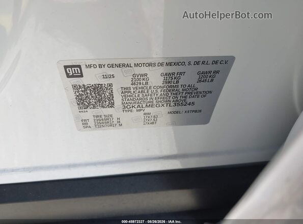 3GKALMEGXTL355245 2026 GMC TERRAIN White Вид підкапотного простору