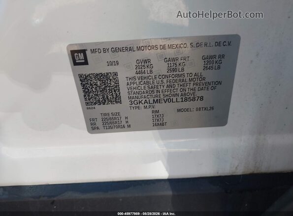 3GKALMEV0LL185878 2020 GMC TERRAIN Белый Вид подкапотного пространства