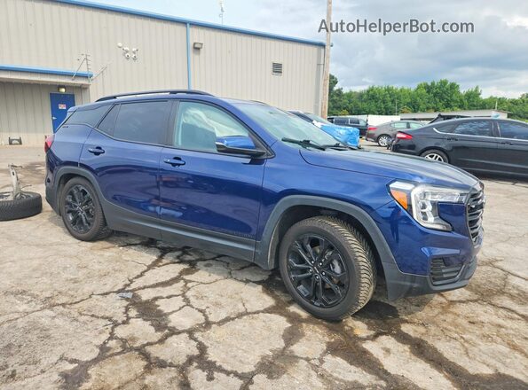 3GKALMEV0NL237609 2022 GMC TERRAIN Синий Передняя правая четверть