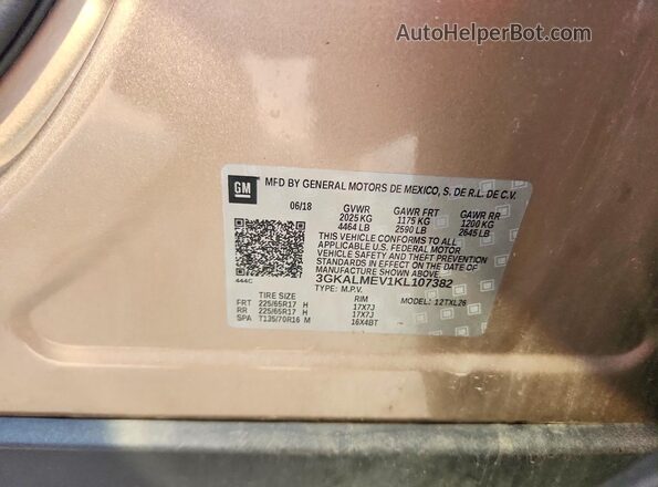 3GKALMEV1KL107382 2019 GMC TERRAIN Brown Vista del compartimento del motor