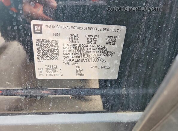 3GKALMEV1KL283526 2019 GMC TERRAIN Black Շարժիչի բաժամունքի տեսք