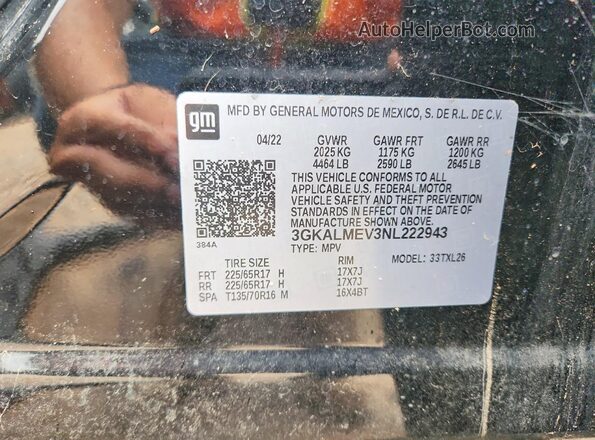 3GKALMEV3NL222943 2022 GMC TERRAIN Black Սալոնի 360 աստիճան տեսք