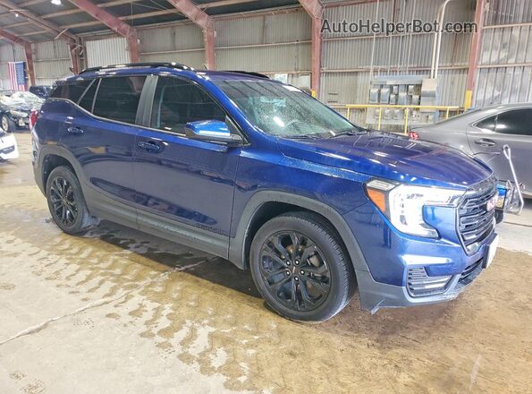 3GKALMEV4NL252663 2022 GMC TERRAIN Синий Передняя правая четверть