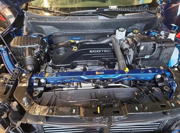3GKALMEV6KL369981 2019 GMC TERRAIN Blue Vista del compartimento del motor