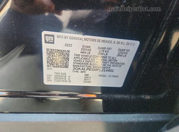 3GKALPEG0PL214451 2023 GMC TERRAIN Black 360 interior view