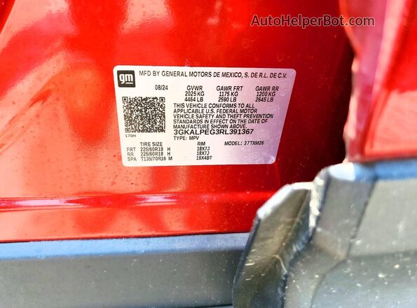 3GKALPEG3RL391367 2024 GMC TERRAIN Red VIN sticker view