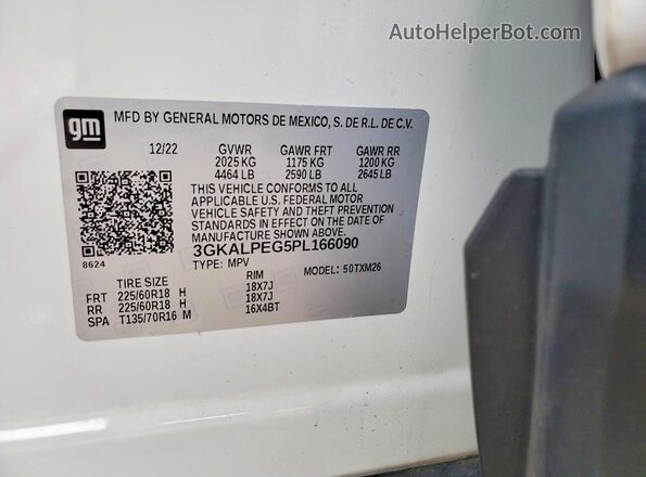 3GKALPEG5PL166090 2023 GMC TERRAIN White Vista del compartimento del motor