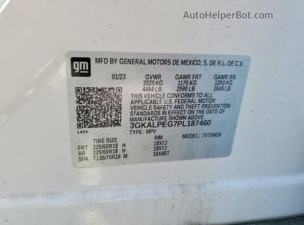 3GKALPEG7PL187460 2023 GMC TERRAIN White Սալոնի 360 աստիճան տեսք