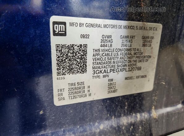 3GKALPEGXPL120769 2023 GMC TERRAIN Blue Engine compartment view