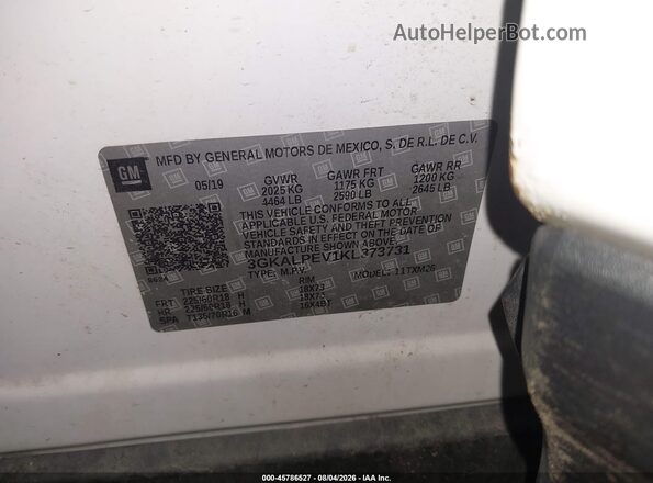 3GKALPEV1KL373731 2019 GMC TERRAIN Белый Вид подкапотного пространства