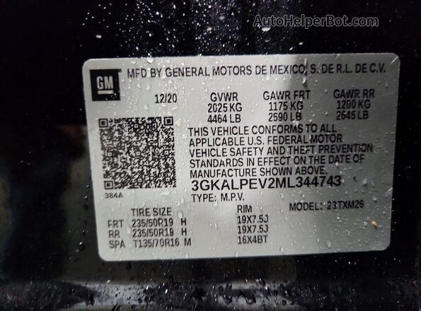 3GKALPEV2ML344743 2021 GMC TERRAIN Black ძრავის განყოფილების ხედი