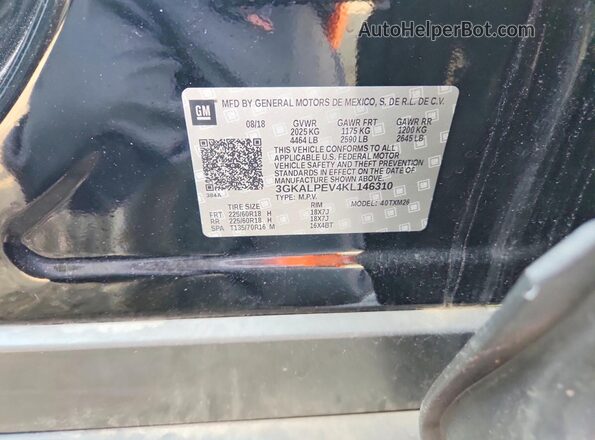 3GKALPEV4KL146310 2019 GMC TERRAIN Black VIN კოდის სტიკერის ხედი