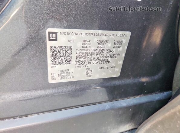 3GKALPEV9KL247228 2019 GMC TERRAIN Gray VIN sticker view
