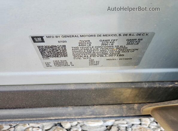 3GKALPEV9LL307185 2020 GMC TERRAIN Silver სალონის 360-გრადუსიანი ხედი
