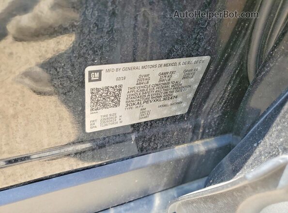 3GKALPEVXKL301474 2019 GMC TERRAIN Black VIN კოდის სტიკერის ხედი