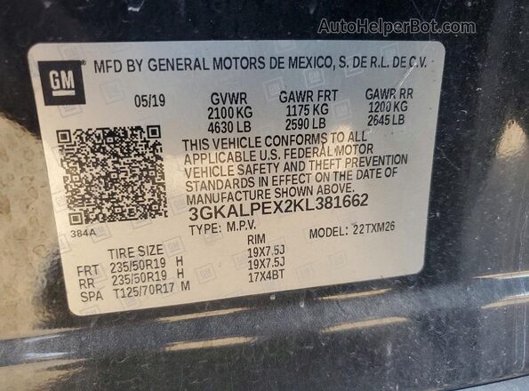 3GKALPEX2KL381662 2019 GMC TERRAIN Black Вид підкапотного простору