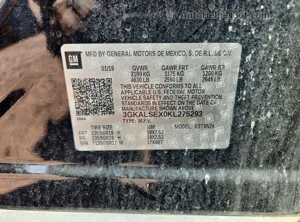 3GKALSEX0KL275293 2019 GMC TERRAIN Black VIN sticker view