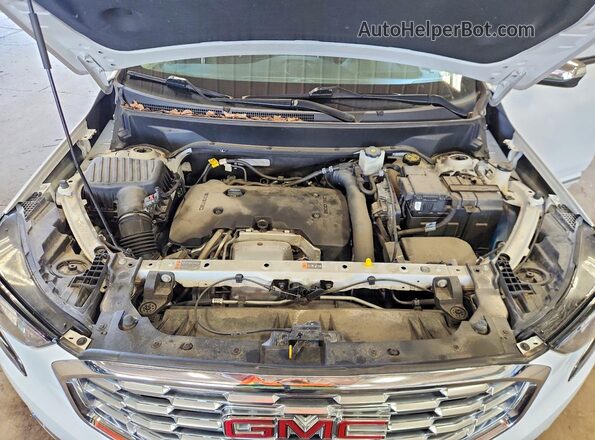 3GKALSEX3JL384555 2018 GMC TERRAIN White Vista del compartimento del motor