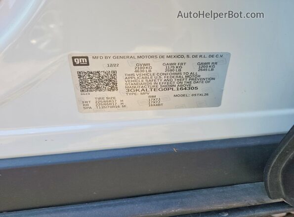 3GKALTEG0PL164305 2023 GMC TERRAIN Белый Вид подкапотного пространства