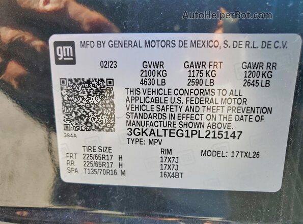 3GKALTEG1PL215147 2023 GMC TERRAIN Black Widok wnętrza 360 stopni