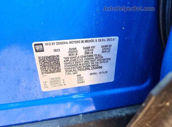 3GKALTEG2RL153096 2024 GMC TERRAIN Blue Вид підкапотного простору