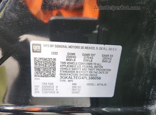 3GKALTEG4PL166056 2023 GMC TERRAIN Black 360 interior view