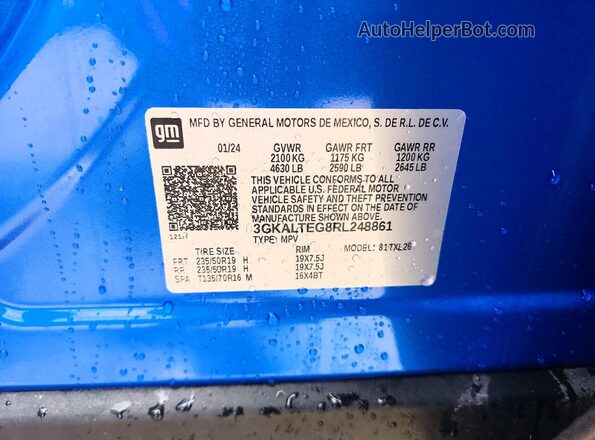 3GKALTEG8RL248861 2024 GMC TERRAIN Blue Вид підкапотного простору