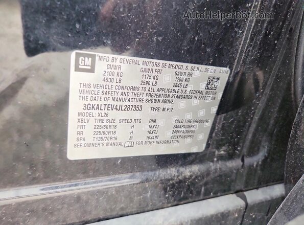 3GKALTEV4JL287353 2018 GMC TERRAIN Черный Вид наклейки с VIN-кодом
