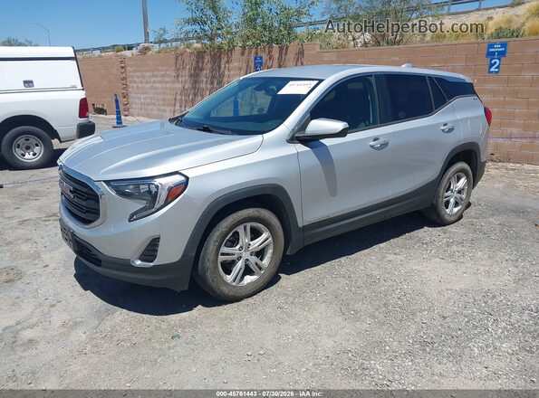 3GKALTEV4JL333845 2018 GMC TERRAIN Silver წინა მარცხენა ხედი სამი მეოთხედიდან