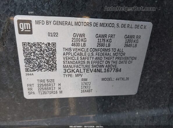 3GKALTEV4NL167784 2022 GMC TERRAIN Black Вид підкапотного простору