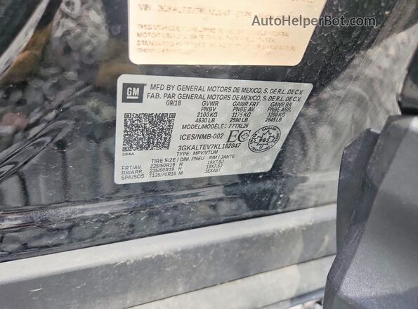 3GKALTEV7KL182047 2019 GMC TERRAIN Black ძრავის განყოფილების ხედი