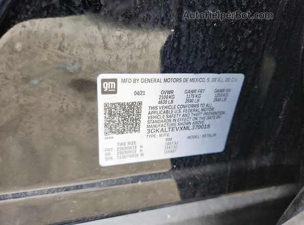 3GKALTEVXML370015 2021 GMC TERRAIN Black VIN კოდის სტიკერის ხედი