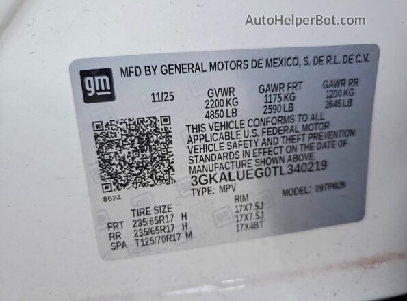 3GKALUEG0TL340219 2026 GMC TERRAIN White 360 interior view