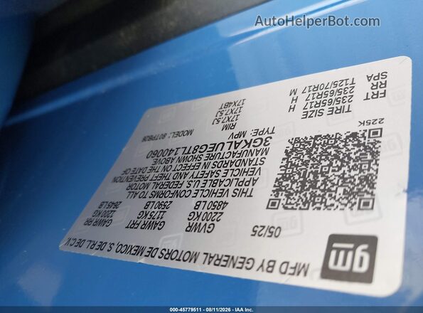 3GKALUEG8TL140060 2026 GMC TERRAIN Blue Widok komory silnika
