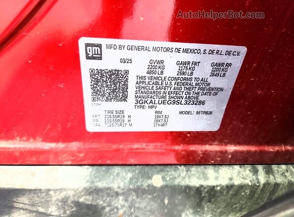 3GKALUEG9SL323286 2025 GMC TERRAIN Red ძრავის განყოფილების ხედი