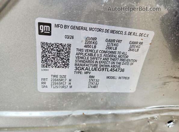 3GKALUEG9TL454736 2026 GMC TERRAIN Silver სალონის 360-გრადუსიანი ხედი