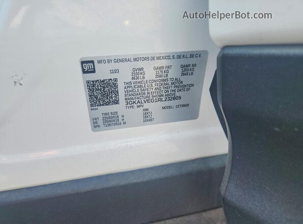 3GKALVEG1RL232805 2024 GMC TERRAIN White Շարժիչի բաժամունքի տեսք