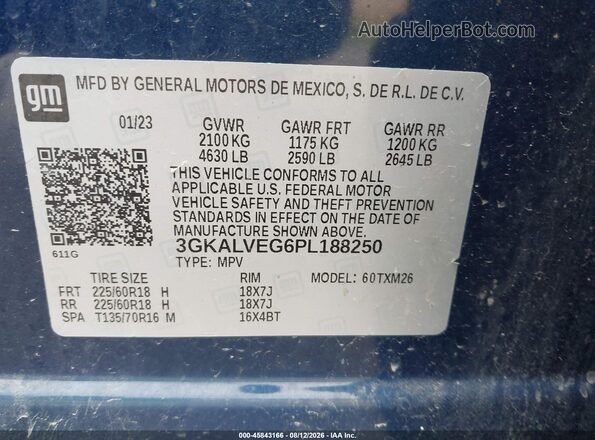 3GKALVEG6PL188250 2023 GMC TERRAIN Blue Widok komory silnika