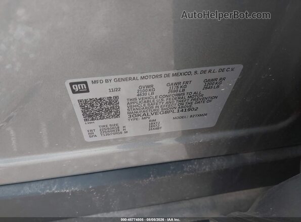 3GKALVEG8PL141902 2023 GMC TERRAIN Gray Vista del compartimento del motor