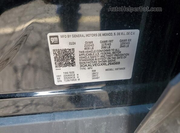 3GKALVEGXRL264569 2024 GMC TERRAIN Black Vista interior de 360 grados