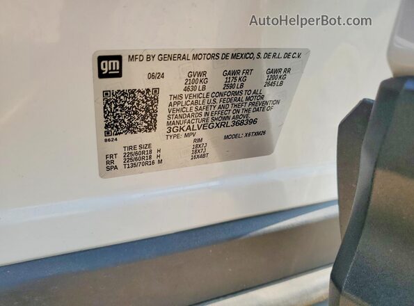 3GKALVEGXRL368396 2024 GMC TERRAIN White Engine compartment view