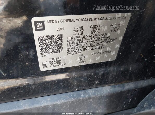 3GKALVEV2KL265395 2019 GMC TERRAIN Black Widok komory silnika