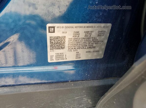 3GKALVEV2LL106250 2020 GMC TERRAIN Blue სალონის 360-გრადუსიანი ხედი