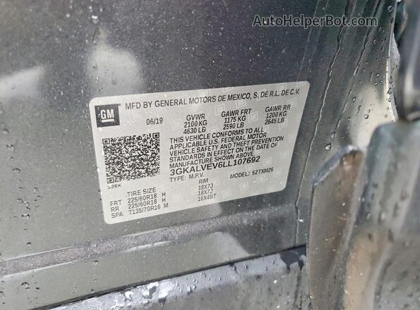3GKALVEV6LL107692 2020 GMC TERRAIN Gray Engine compartment view